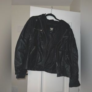 Black Leather Oversized Jacket